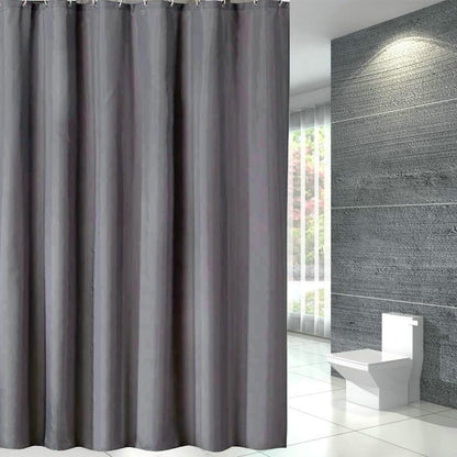 Bishilin Bathroom Shower Curtain with Hooks Dark Grey 100x200CM Mould Proof Resistant, Polyester Fabric and Machine Washable