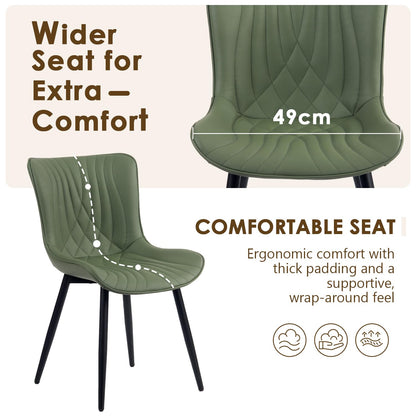 Kidol&Shellder Dining Chairs Set of 2, Modern Dining Room Chair, Green