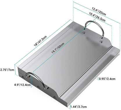 Onlyfire Stainless Steel Rectangle Griddle Plancha for Most BBQ Gas Grills and Charcoal Grills