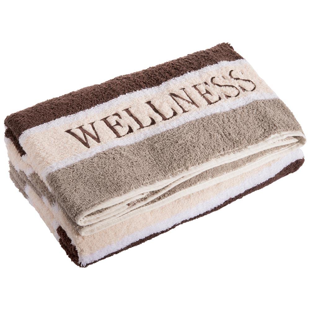 Towel for Sauna, Gym, Bath Aqua Fabric Terry Towelling 80 x 200 cm Brown Stripes