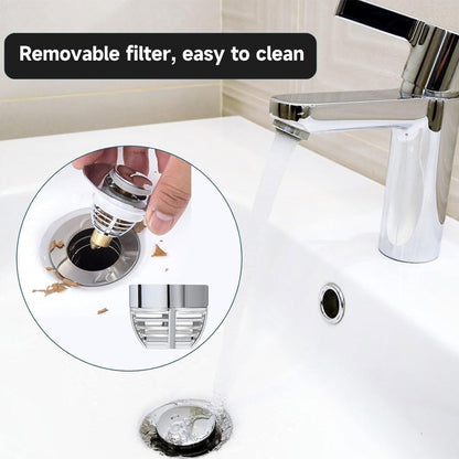 Sink Plug, Drain 2-in-1 Magic Drain Strainer Drain Fitting Plug Sink - Includes 3 Sealing Rings Universal Sink Plug with Drain Strainer for Bathroom