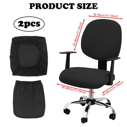 Wvbzf 2Pcs Office Chair Cover, Removable Washable Desk Chair Cover, Stretch Chair Sea Cushion Protector Computer Chair Cover