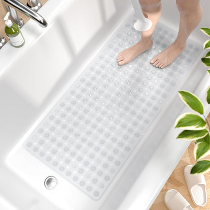 HITSLAM Bath Mat Non Slip Anti Mould, 89 x 40 cm Long Non Slip Shower Mat for Inside Shower