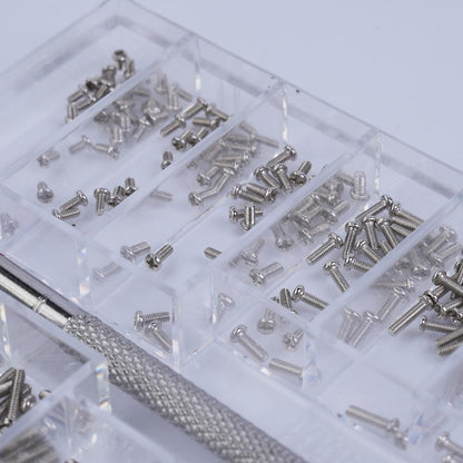 VOANZO 500 PCS Silver Tiny Micro Repair Screw Kit, 18 Sizes Stainless Steel Tiny Screws With Screwdriver