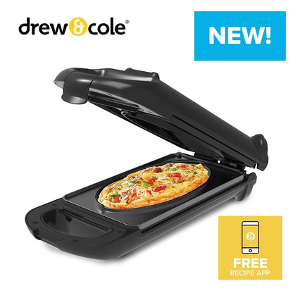 5 Minute CleverChef - 700W - Non-Stick Multicooker - Great for Steaks, Omelettes, Toasties, Pizzas & Dessert Maker - Free Drew&Cole Recipe App - Quick