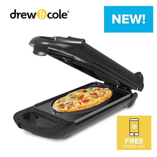 5 Minute CleverChef - 700W - Non-Stick Multicooker - Great for Steaks, Omelettes, Toasties, Pizzas & Dessert Maker - Free Drew&Cole Recipe App - Quick