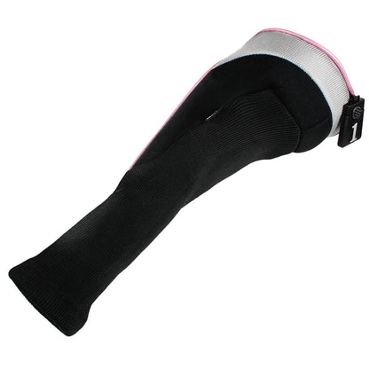 Andux 5pcs/Set Golf 460cc Driver Fairway Wood Club Head Covers Long Neck Black/Pink