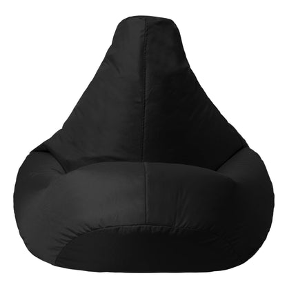 Bean Bag Bazaar High Back Bean Bag Chair - Black, 118cm x 70cm - Water Resistant Garden or Indoor Gamer BeanBag