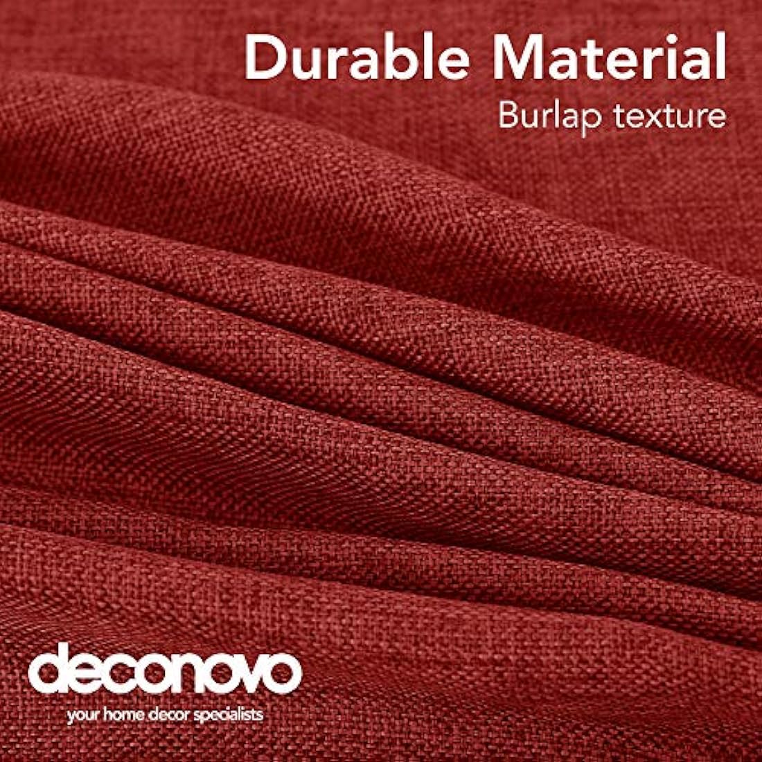 Deconovo Faux Linen Table Cloth Water Resistant Rectangle Christmas Tablecloth 51x63in(130x160cm) Red