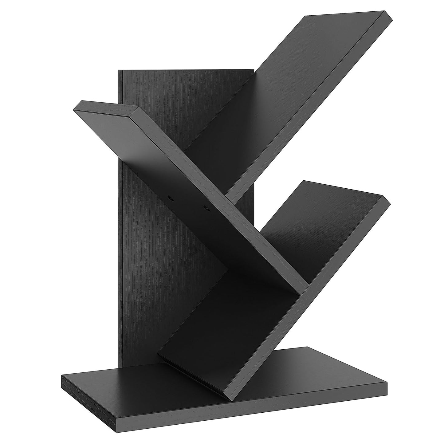 YMYNY 2 Tier Tree Bookshelf, Small Bookcase, Modern Wood Book Storage Rack Organizer, Freestanding Book Shelf for Books/Movies/CDs