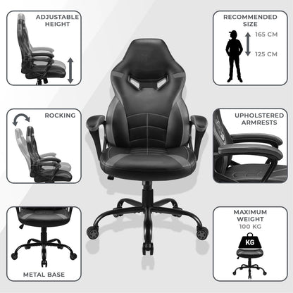 Subsonic Harry Potter - Junior gamer chair - Gaming office chair Black and gold - Official License