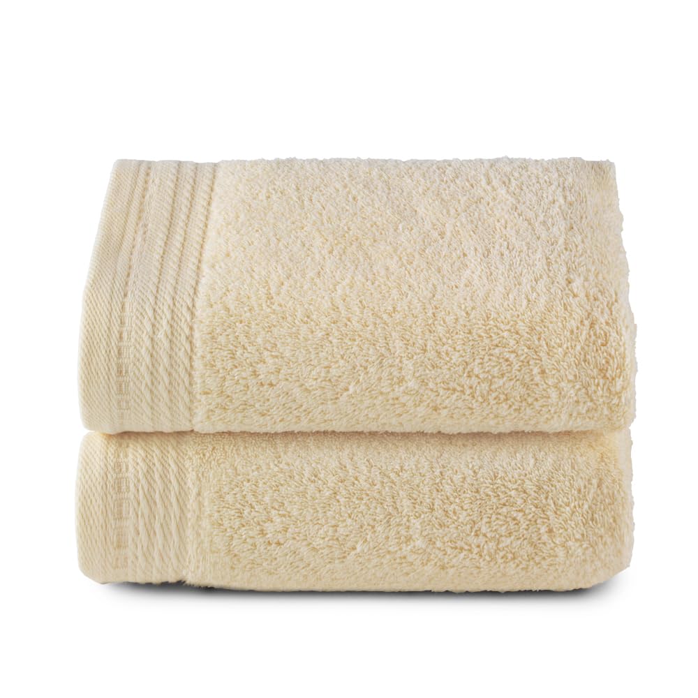 Top Towel - Premium - Large Bath Towels - Bath Towels -2 Hand Towels -50 x 100 cm - 100% Cotton - 600 g - Natural