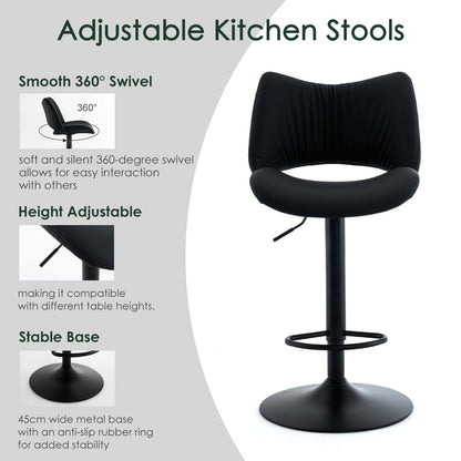 YOUNUOKE Single Bar Stool, Swivel Counter Height Barstool, Black