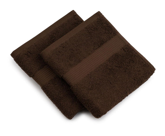 G?zze - Set of 2 New York Hand Towels, Luxuriously Soft and Absorbent, 100% Cotton, 50 x 100 cm - Mocha