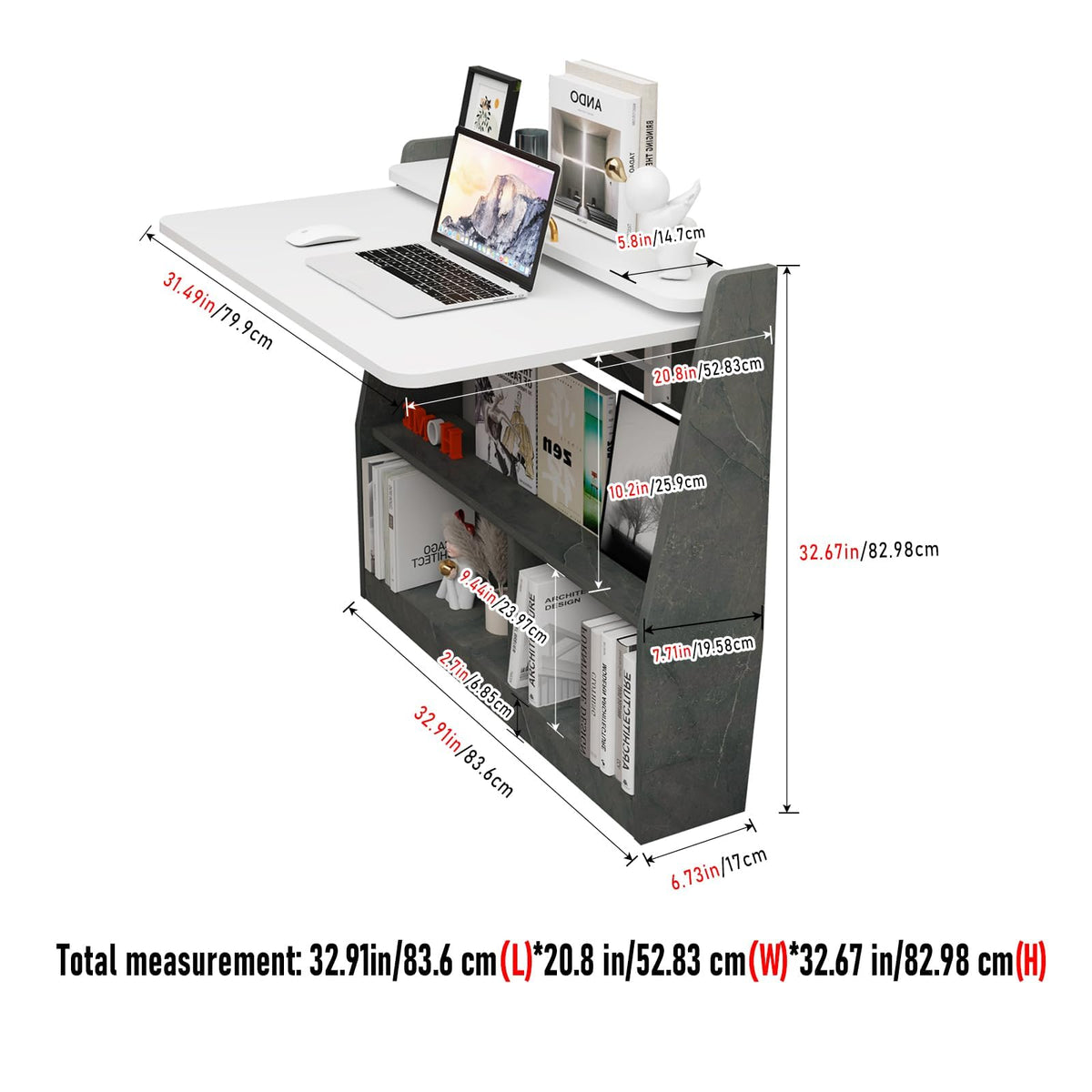 Pmnianhua Wall Mounted Drop-leaf Table Shelf, Wooden Laptop Desk, Multifunctional