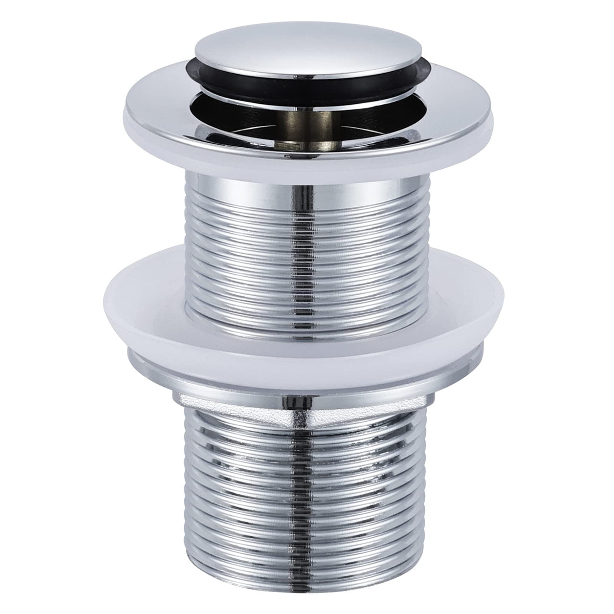Peppermint Unslotted Basin Sink Pop Up Click Clack Waste Plug Without Overflow for Bathroom Sink, Brass Sprung Plug Waste, Chrome