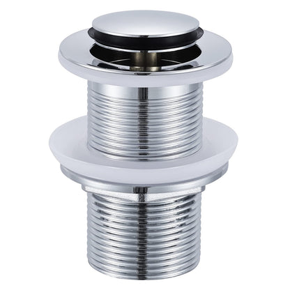 Peppermint Unslotted Basin Sink Pop Up Click Clack Waste Plug Without Overflow for Bathroom Sink, Brass Sprung Plug Waste, Chrome