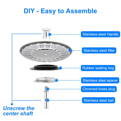 LICQIC Leak Proof Kitchen Sink Strainer Plug, Diameter 84 mm, 1 Pcs