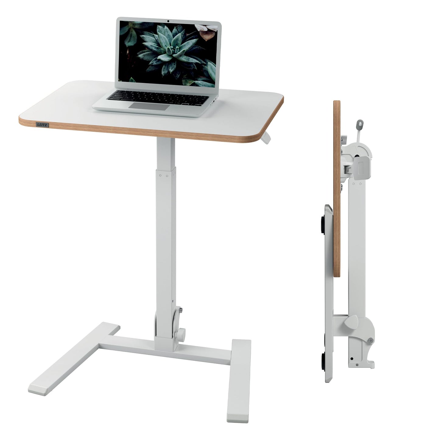 Leitz Ergo Small Foldable Sit Stand Desk, Portable Laptop Desk, White