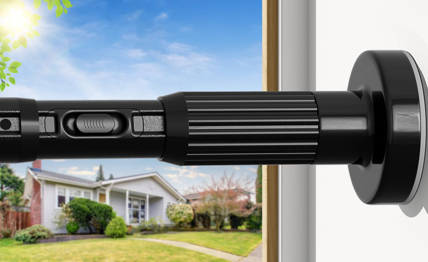 AIZESI Black Curtain Pole 207-372cm,No Drill Room Divider Tension Rod 1PCS