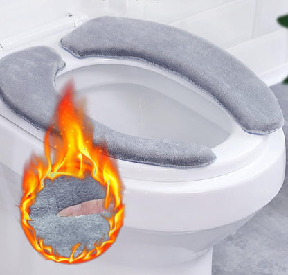 shouzhigo Thicken Toilet seat Cover Cushion Pads Warmer Soft and Washable Toilet Seat Cover Pads (grey, S)