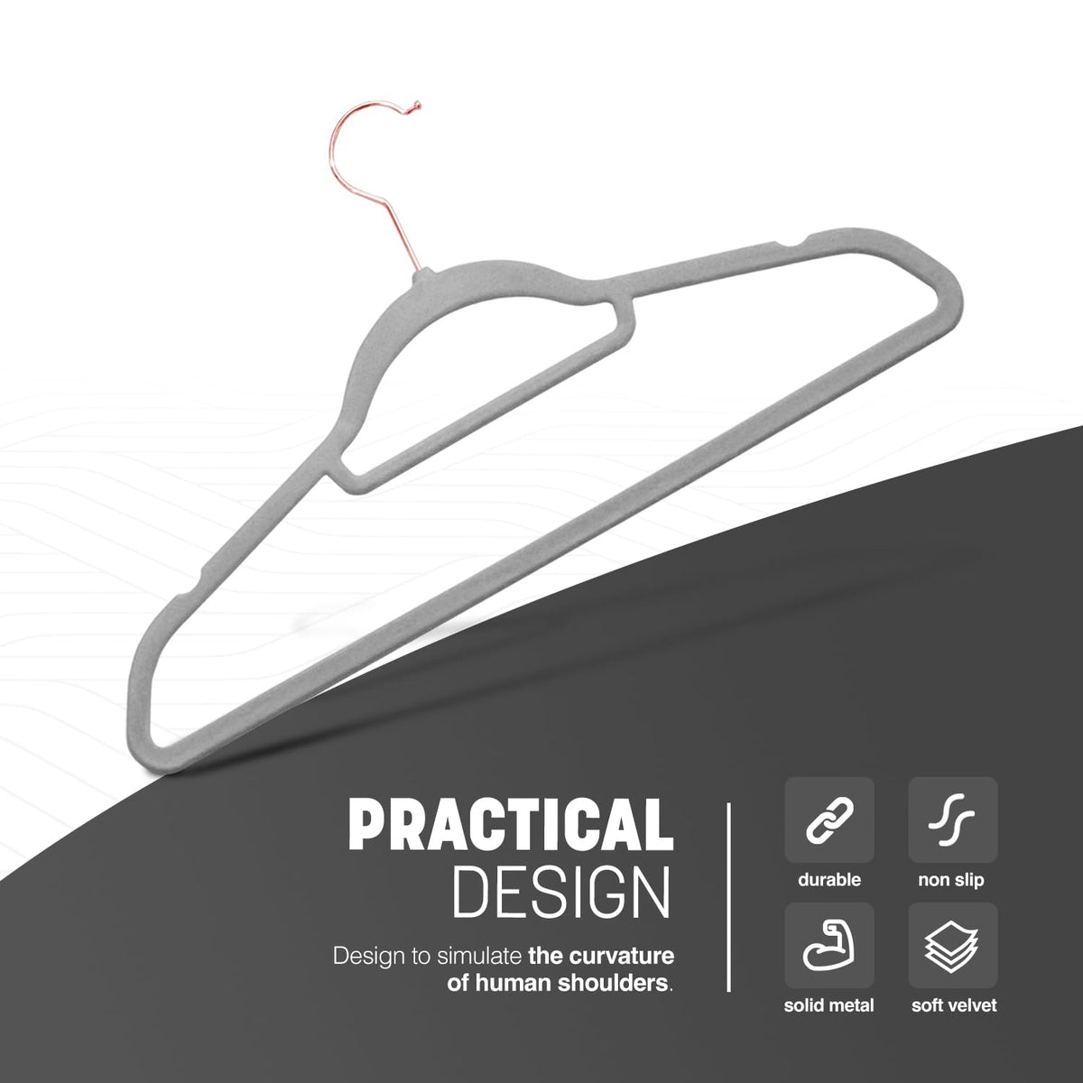 KEPLIN Velvet Hangers 20 Pack - Non-Slip Clothes Hangers with Tie Bar & 360° Hook - Durable & Sturdy, Space-Saving Wardrobe Organisers for Suits
