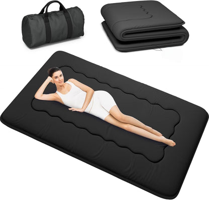 Kiseely Japanese Futon Mattress, Foldable Tatami Mat Portable Dormitory Sleeping Pad With Bag & Strap