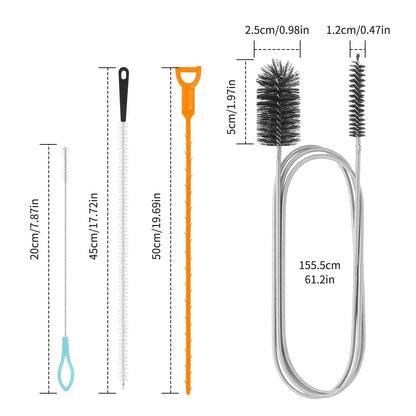 6 Pcs Bathroom Kitchen Sink Unblocker Tool, Kitchen Bath Drain Unblocker Tools, Multifunctional Plumbing Unclogger Tool Drain Cleaning Brush for
