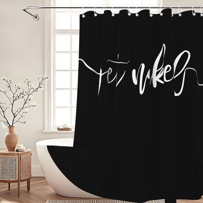 Xiaoterna Get Naked Shower Curtain Black Bathroom Curtain Modern Minimalism Aesthetic White and Black Mould and Mildew Resistant Machine Washable