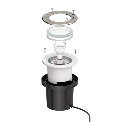 ledscom.de Recessed Floor Light BOFU for Outdoor, IP67, Swivel, Stainless Steel, Round, 150mm , 1x GU10 max. 15W, Led, Outdoor, Garden, Exterior,