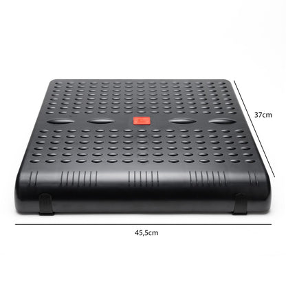 Ergonomic Office Footrest - Made of Recycled Plastic - 49 x 49 x 11 cm - Office Accessory - Wavy Massage Surface - Adjustable into 2 Positions