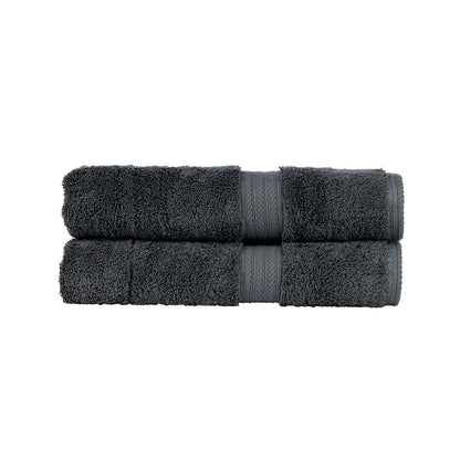 Christy Renaissance 2 Bath Towels Set | Ash Grey | 100% Egyptian Cotton Pile | Luxuriously Soft and Super Absorbent | 675 GSM
