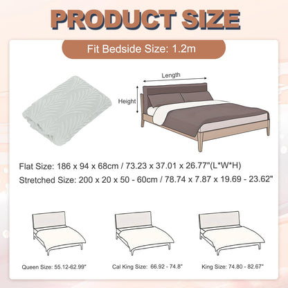 sourcing map Bed Headboard Slipcover, 200cm Jacquard Fabric Stretch Protector Covers, Dustproof Cover for King Size Headboard Bedroom Decor