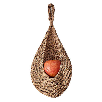 ANCLLO 3PCS Three sizes Hanging Wall Basket Teardrop Hanging Baskets Hand Woven Wall Mounted Teardrop Hanging Wall Decor Baskets for Kitchen Storage