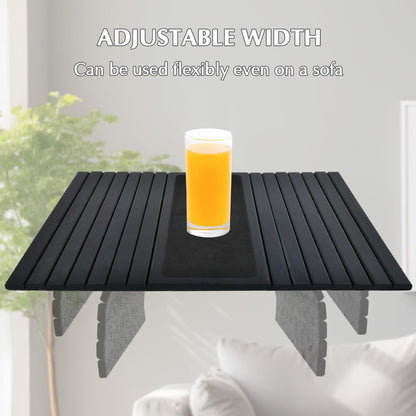 DODUOS Sofa Arm Tray Foldable Armchair Tray,Wooden Sofa Arm Table,Non-Slip Couch Arm Table,Felt With Base to Protect Furniture for Drinks Remote