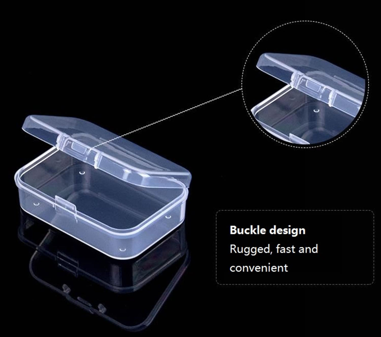LATRAT 6 Pieces Transparent Mini Storage Box, Plastic Storage Containers Jewellery Organizer for Collecting Small Items, Beads, Jewellery