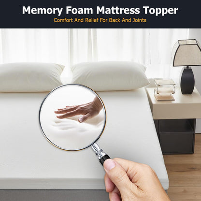 Memory Foam Mattress Topper Double Bed (7cm Thick) Premium Topper for Comfort & Support, Back & Joint Pain Relief, Cooling Dual-Layer Orthopedic Pad.