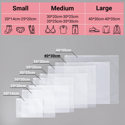 Svaldo Large Ziplock Bags for Clothes, 25Pcs 40 * 30cm Frosted Bags for Clothes, Reusable and Moth Proof, Storage Solutions for Books, Documents