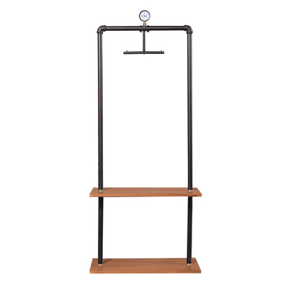 Furinno Garment Rack with Wood Shelves, Antique Espresso, 59.99 (W) x 30 (H) x 135 (D) cm