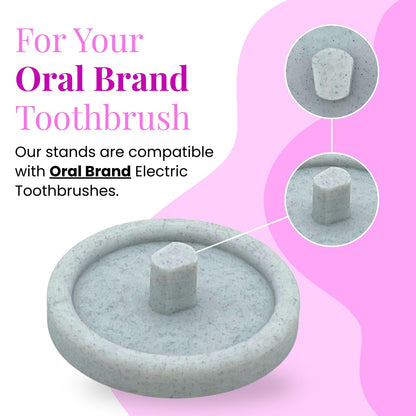 Oral Care Brand Electric Toothbrush Stand & Drip Tray (Marble, Single)