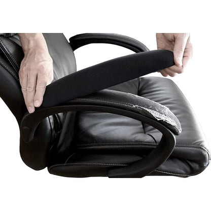 FYTXSZ Office Computer Chair Arm Covers - Stretchy Polyester Arm Cover Protector, Thickened Washable Arm Chair Covers Slipcovers - Black Pack of 2