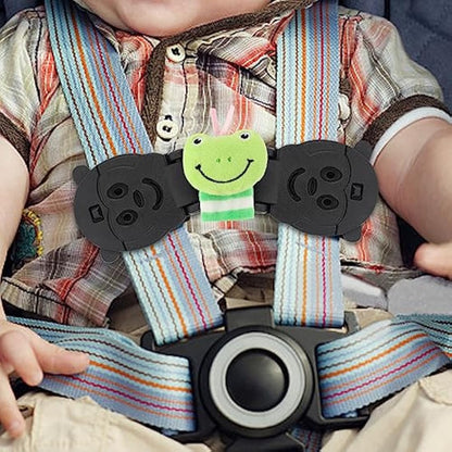 QOPAHI Anti Escape Car Seat Strap Baby Harness Chest Clip, Baby Safety Strap Prevent Kids Taking Their Arms Out of Child Car Seat/High Chairs/Strollers, Car Seat Safety Clip with 2 Dolls(2 Pack)