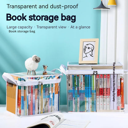 PolMinrs Storage Boxes 3-Pack, Foldable Plastic Boxes with Lids for Book Storage, Transparent Design for Quick Access to Items. Different Sizes of