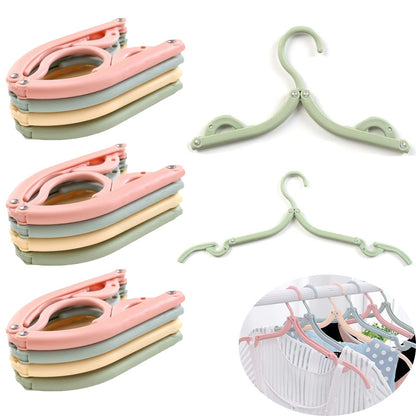 YUTOU Portable Clothes Hangers Plastic Foldable Travel Hangers Clothes Drying Rack Clothes Hanger Hooks for Clothes 4 Colours Foldable Clothes Dryer