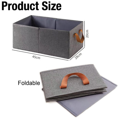 Bigingjia Wardrobe Storage Organiser Set 3,Large Fabric storage baskets with Handles, Collapsible Storage Bins for Organizing Clothes, Toys, Towels