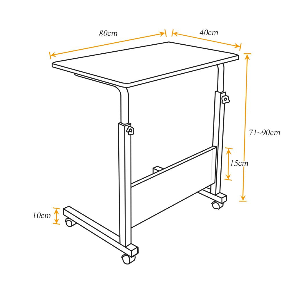 sogesfurniture Laptop Table Height Adjustable, Mobile Laptop Stand Coffee Table Side Table, portable Laptop Desk Tray for Sofa, Bed, Balcony, Garden