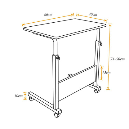sogesfurniture Laptop Table Height Adjustable, Mobile Laptop Stand Coffee Table Side Table, portable Laptop Desk Tray for Sofa, Bed, Balcony, Garden