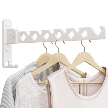Wall Mounted Clothes Drying Rack, Wall Clothes Hanger Foldable, Laundry Hanger Hook for Bathroom, Wall Clothes Rack Indoor, Perfect for Small Spaces
