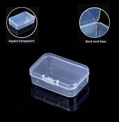 LATRAT 6 Pieces Transparent Mini Storage Box, Plastic Storage Containers Jewellery Organizer for Collecting Small Items, Beads, Jewellery