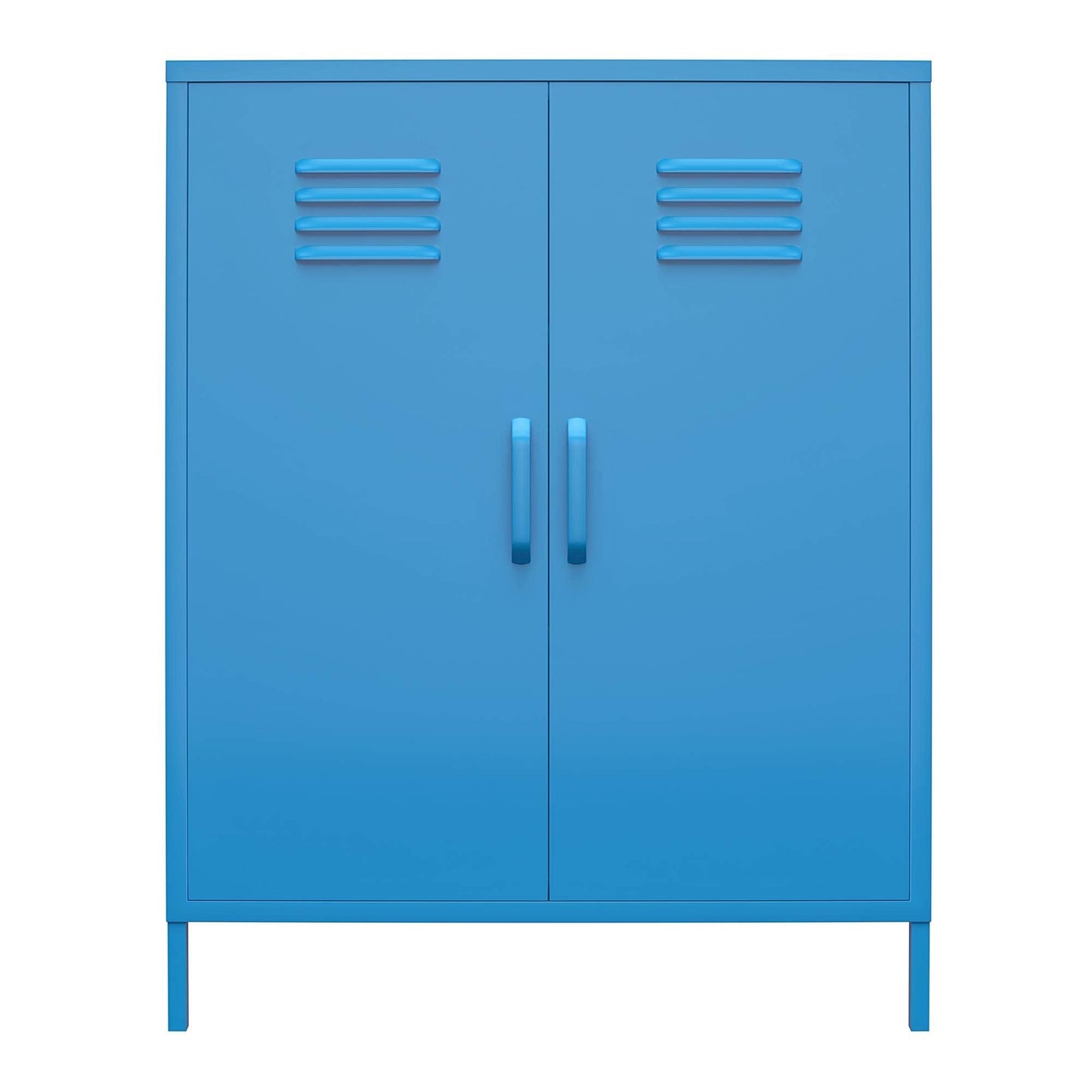 DHP Furniture Cache 2 Door Metal Locker Storage Cabinet Blue